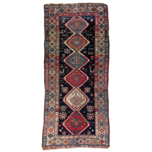 Antique Kazak Runner #R1334 - 3'9" x 8'4"