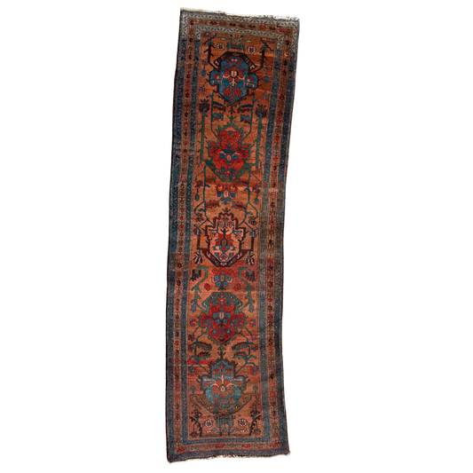 Rare Narrow Antique Kurdish Runner #R1335 - 2'8" x 10'1"