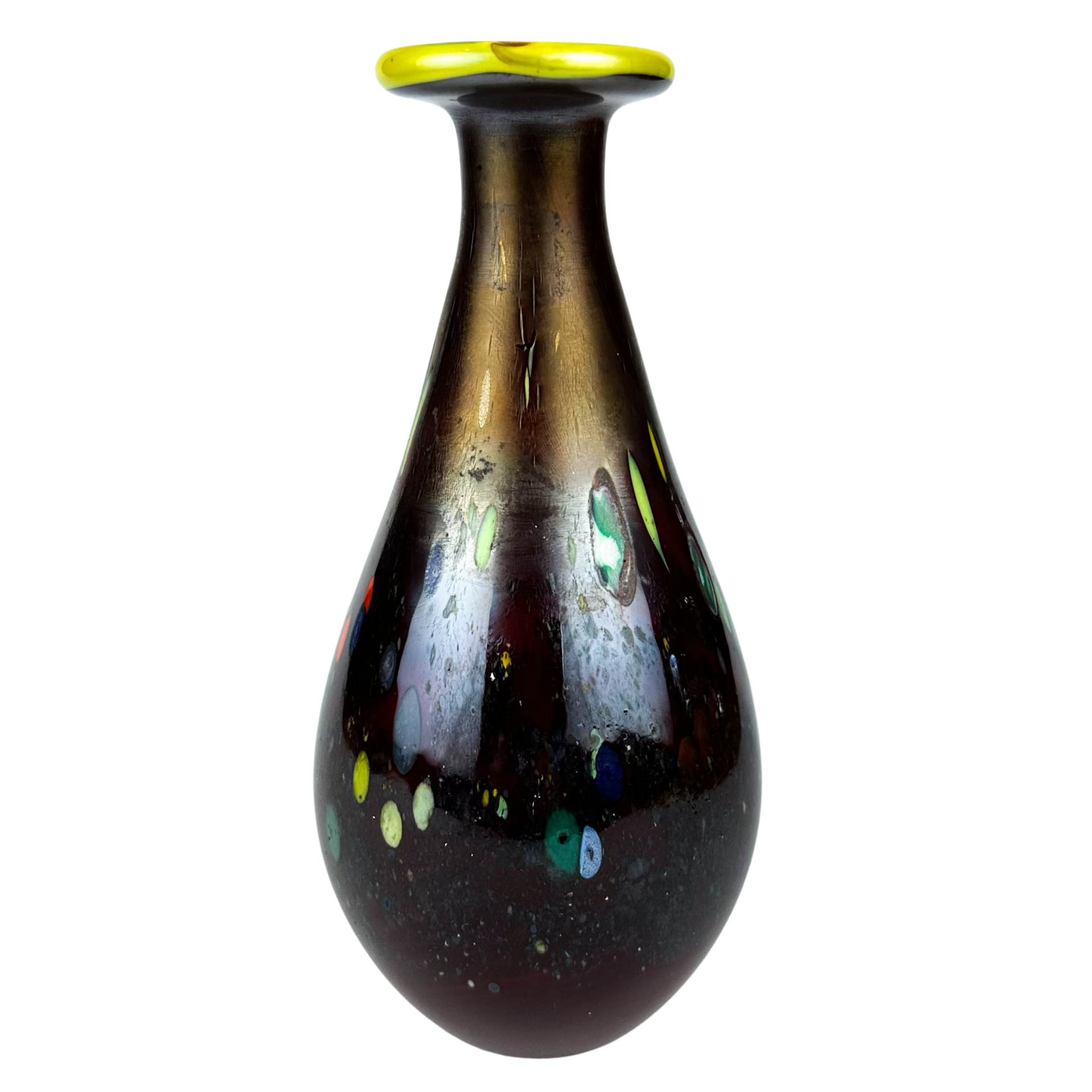 Signed Iridescent Studio Art Glass Vase #O1593 – Chamonix House